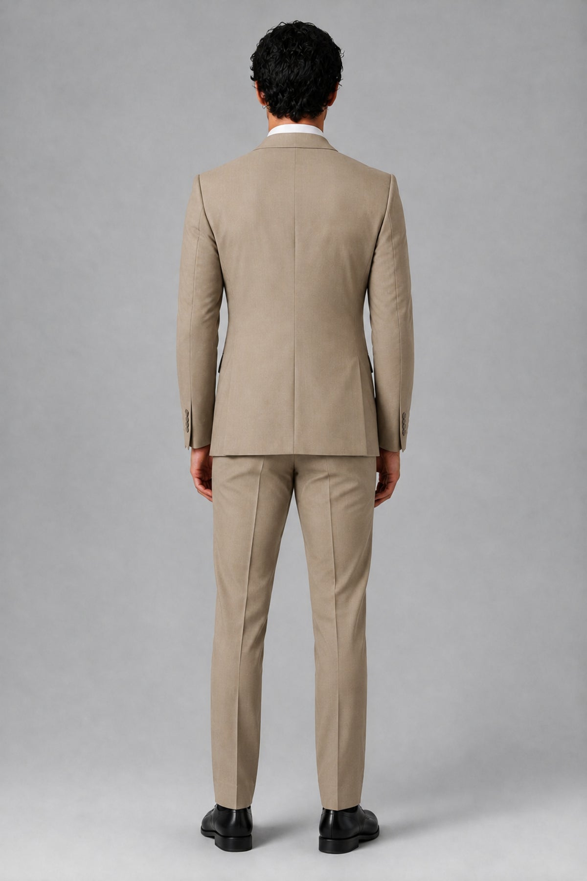 Bolodoo Men's Khaki 2-Piece Suit – Notch Lapel Jacket & Trousers - Khaki - Khaki_4