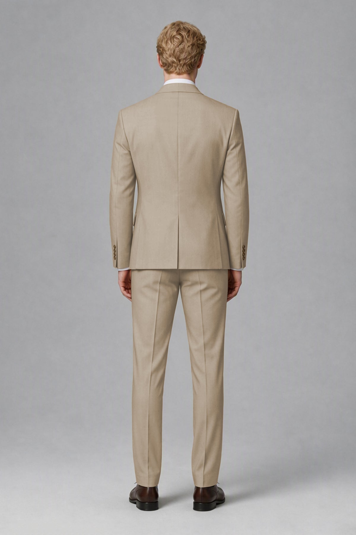 BOLODOO Men's Khaki Two-Piece Wedding Suit – Jacket & Trousers - Khaki