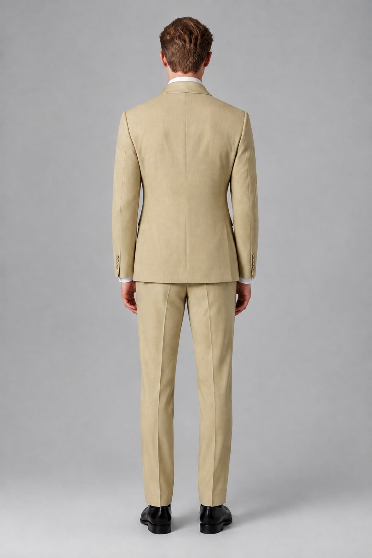 Bolodoo Men's Khaki Shawl Lapel 2-Piece Tuxedo Suit – Jacket & Trousers - Khaki - Khaki (4)