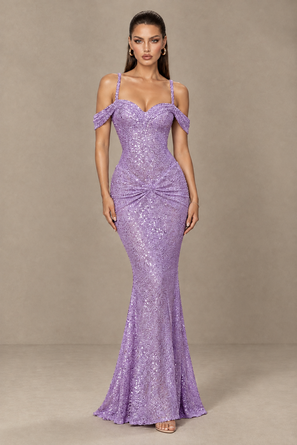 BOLODOO Lavender Sequin Off-Shoulder Mermaid Prom Dress - Lavender - Lavender_1