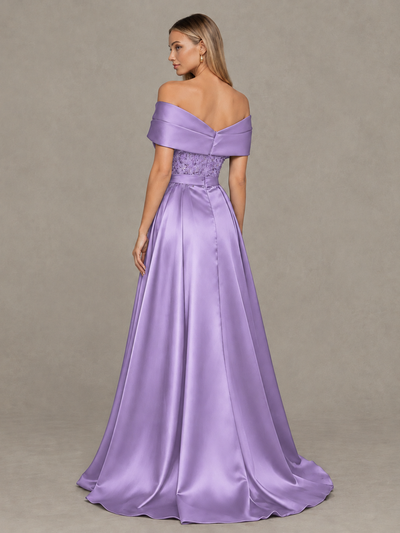 BOLODOO Lavender Sequin Mermaid Evening Dress with Detachable Satin Overskirt and Sweep Train - Lavender - Lavender_2