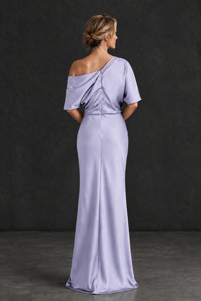 BOLODOO Lavender Satin Asymmetric Mother of the Bride Dress - Lavender - Lavender_2