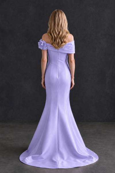 BOLODOO Lavender Off-Shoulder Floral Mermaid Mother of the Bride Dress - Lavender - Lavender_2