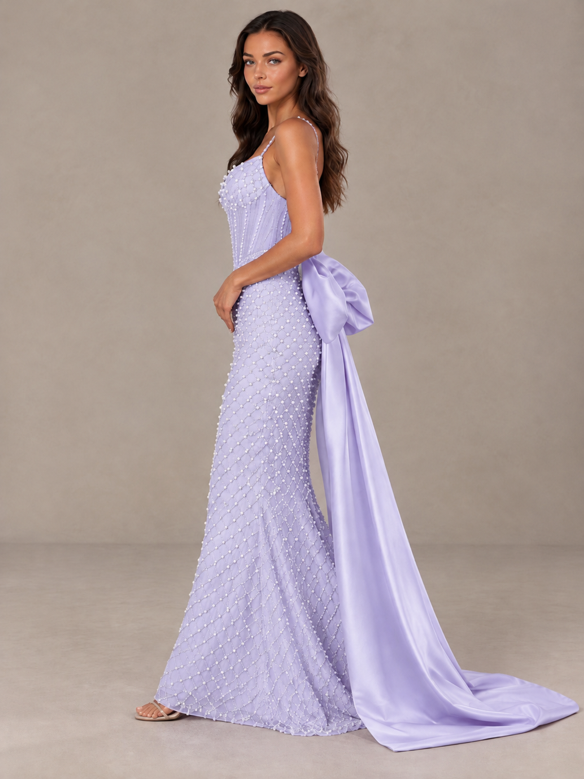BOLODOO Lavender Beaded Corset Prom Dress with Bow Train - Lavender - Lavender_3