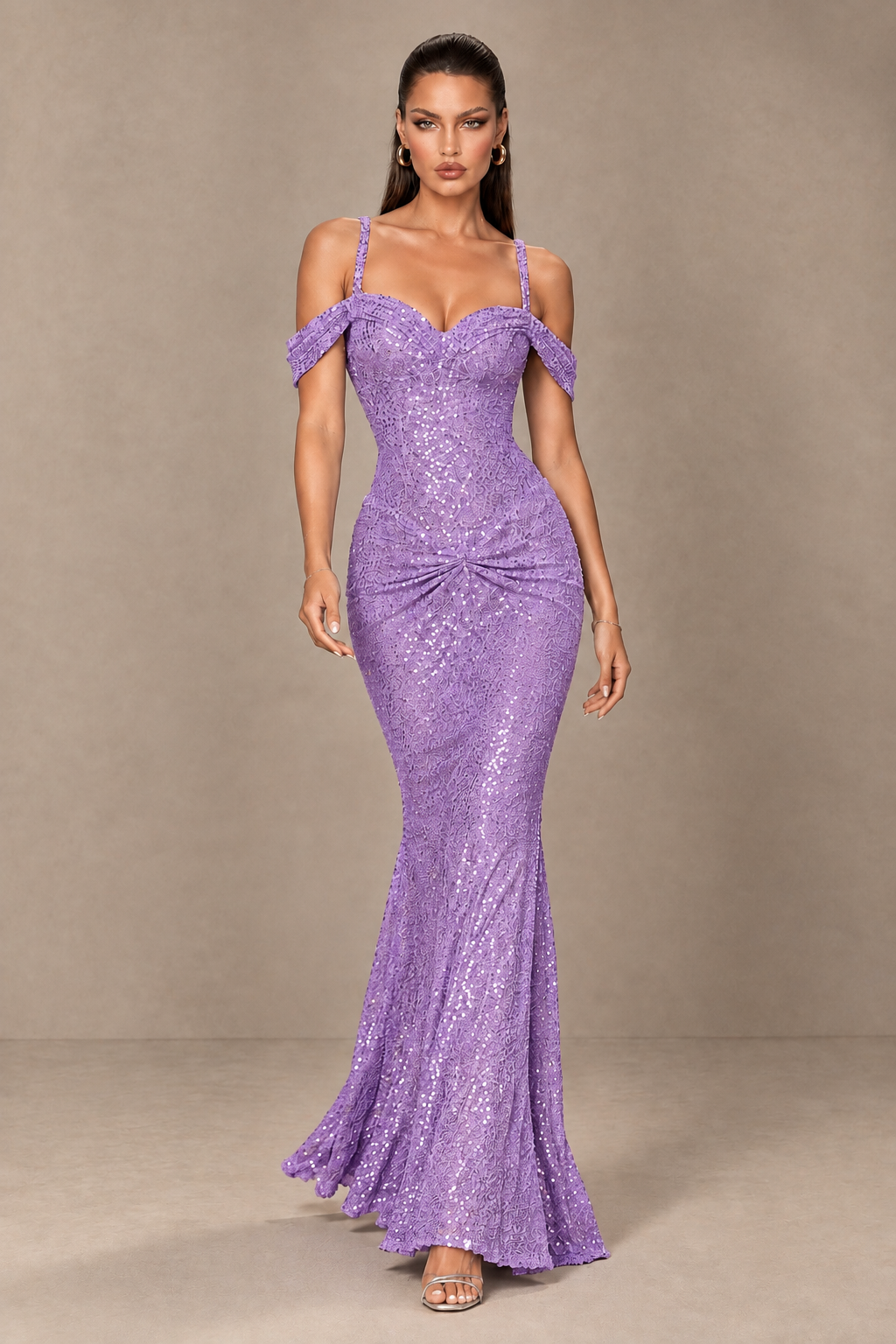 BOLODOO Lavender Sequin Off-Shoulder Mermaid Prom Dress - Lavender - Lavender_4