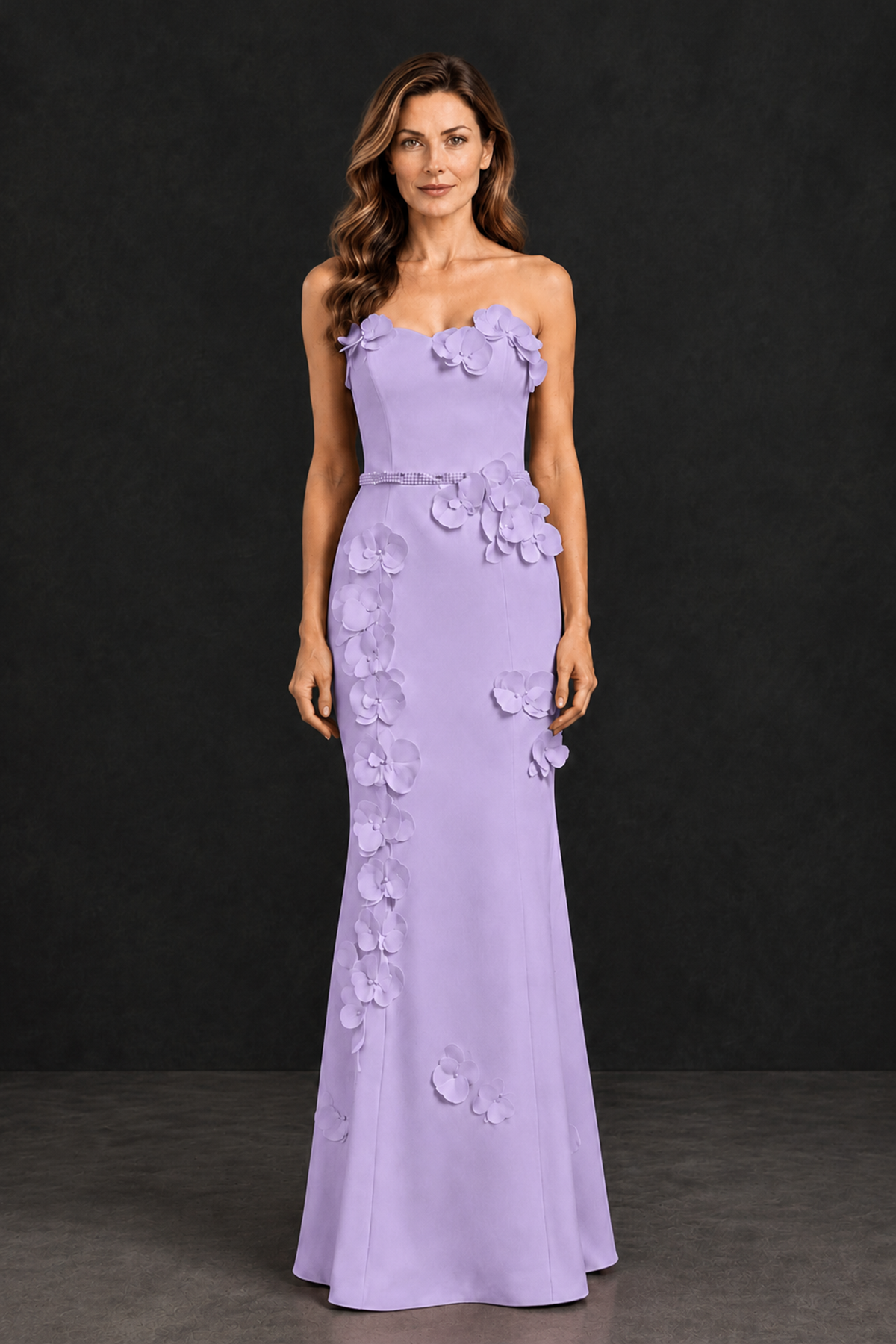 BOLODOO Lavender Strapless Mother of the Bride Dress with 3D Floral Appliques - Lavender - Lavender_4