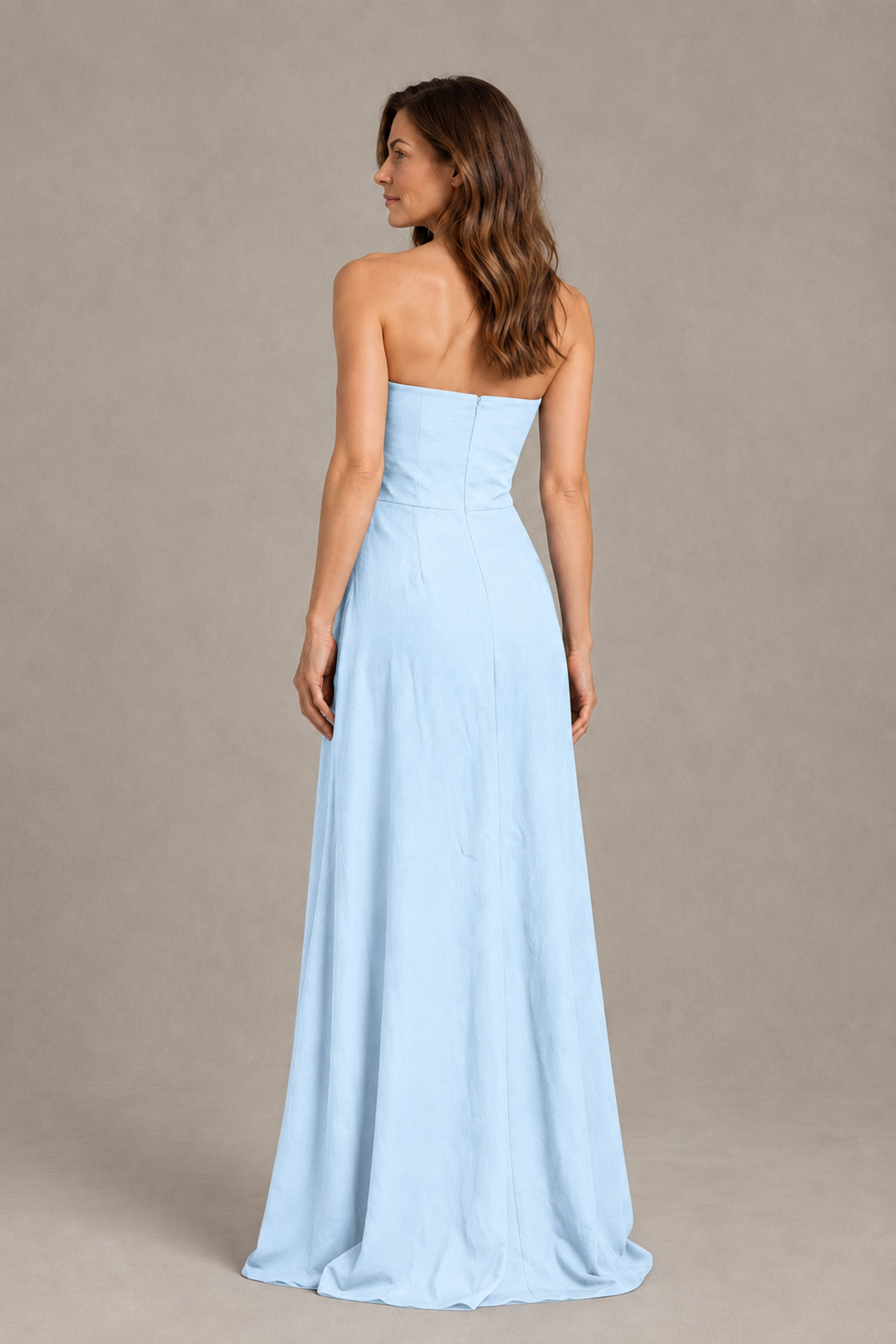 BOLODOO Light Blue Strapless Floral Mother of the Bride Gown - Light Blue - Light Blue_02