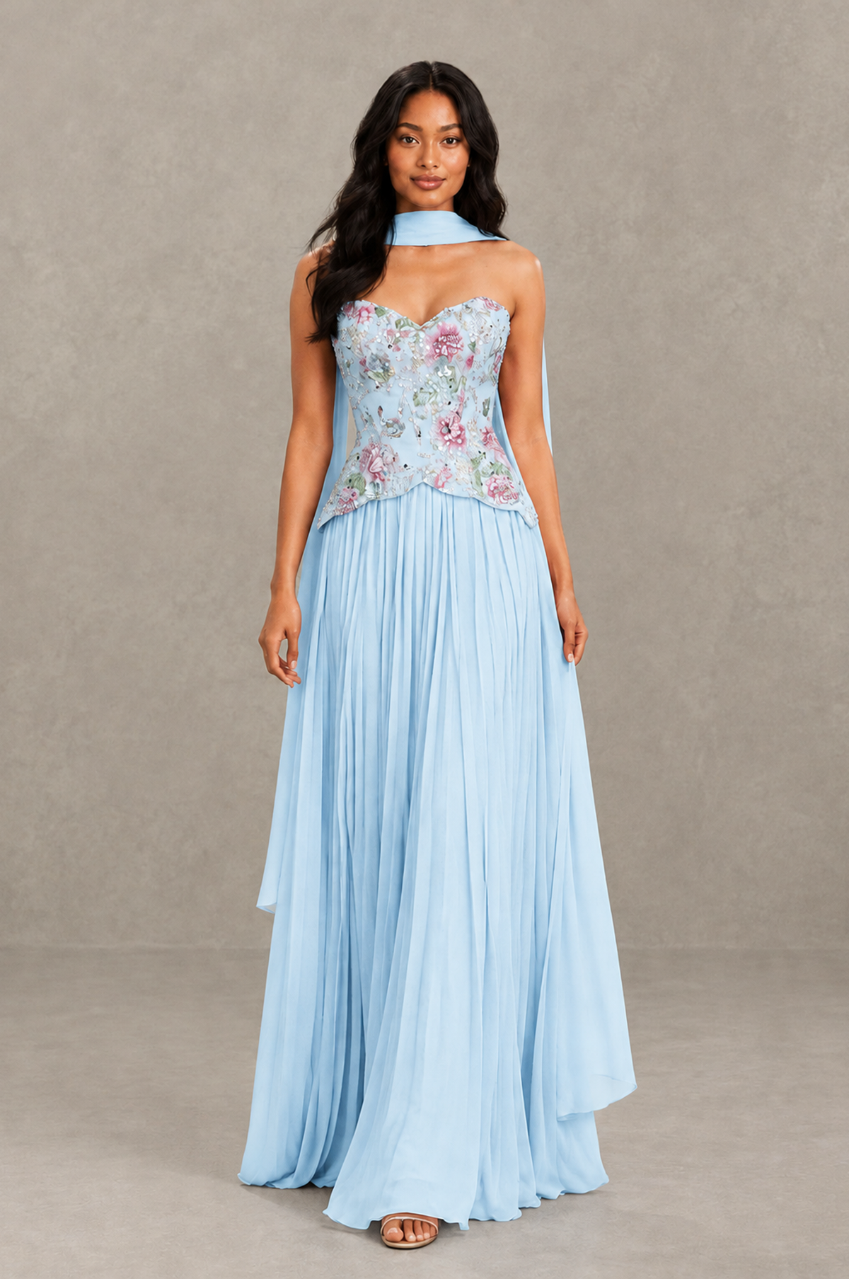 BOLODOO Light Blue Strapless Beaded Floral Corset Chiffon Maxi Gown – Open Back Prom & Formal Evening Dress - Light Blue - Light Blue_03