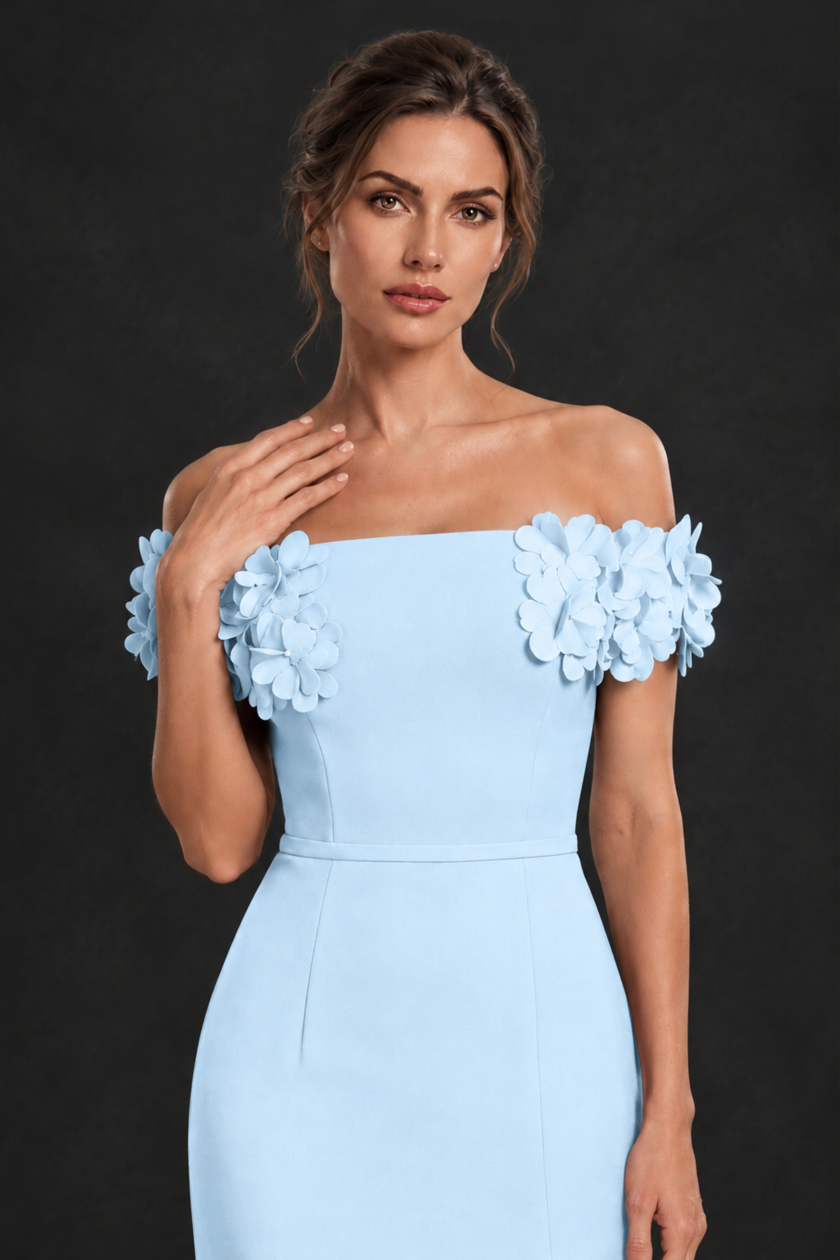 BOLODOO Light Blue Off-the-Shoulder Mother of the Bride Dress with Floral Appliques - Light Blue - Light Blue_04