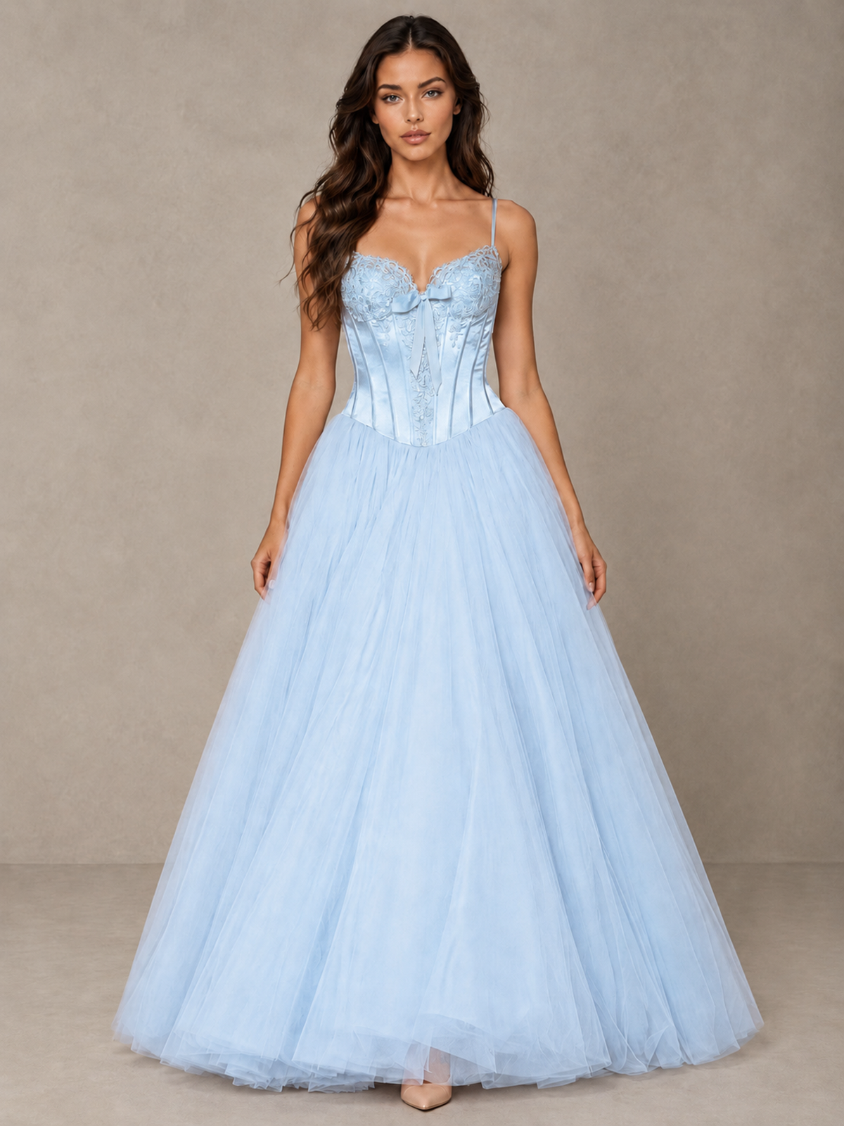BOLODOO Light Blue Corset Tulle Prom Dress with Spaghetti Straps - Light Blue - Light_Blue_1