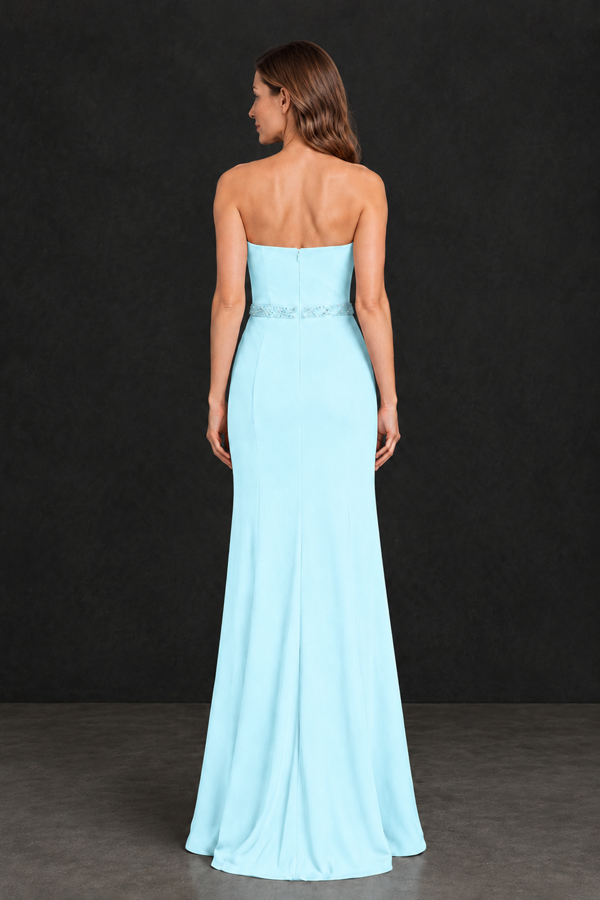 BOLODOO Light Blue Strapless Mother of the Bride Dress with 3D Floral Appliques - Light Blue - Light_Blue_2