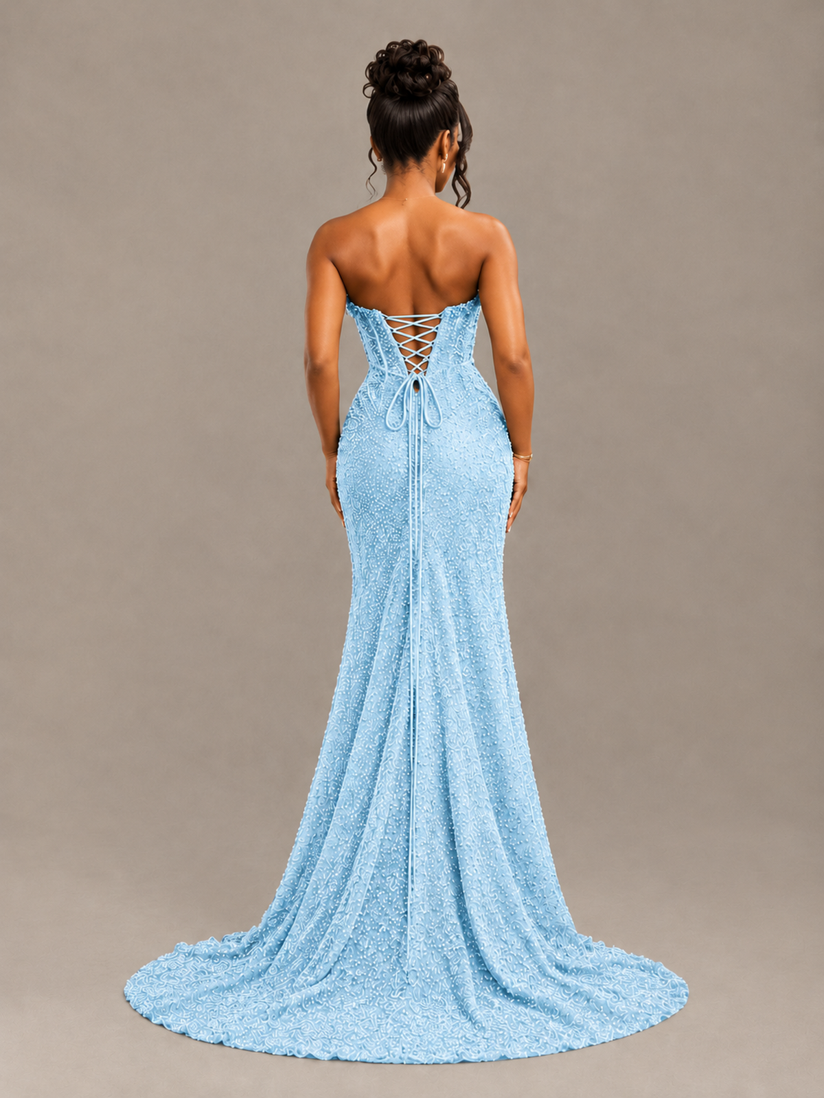 BOLODOO Light Blue Gold Corset Prom Dress with High Slit - Light Blue - Light Blue_2