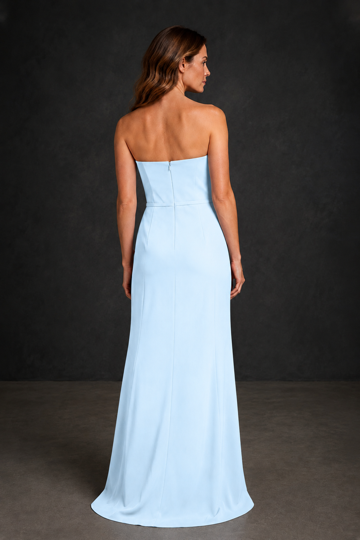 BOLODOO Light Blue Strapless Mother of the Bride Dress with Ruffle Detail - Light Blue - Light_Blue_2