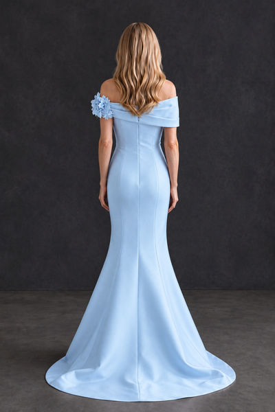 BOLODOO Light Blue Off-Shoulder Floral Mermaid Mother of the Bride Dress - Light Blue - Light Blue_2