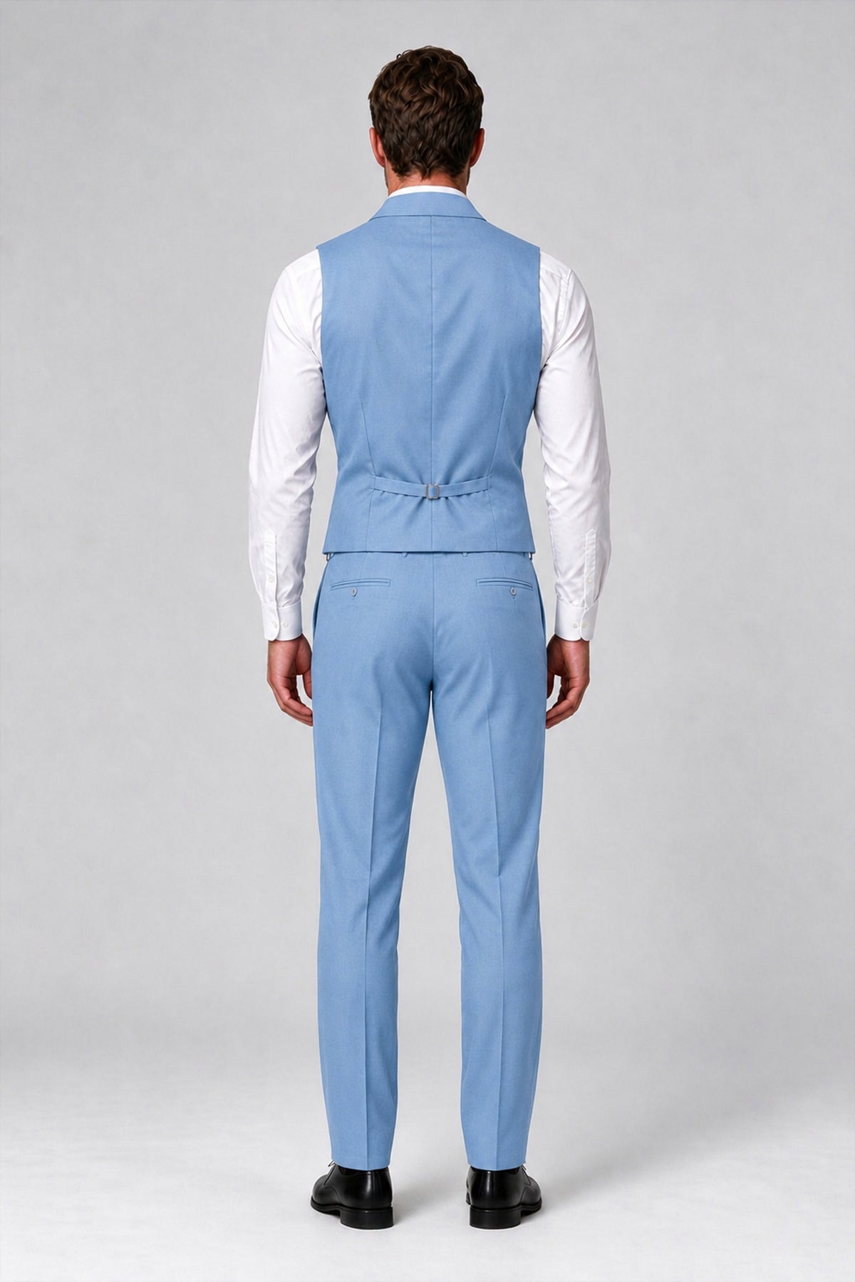 Bolodoo Men's Light Blue Double-Breasted Vest and Pants 2-Piece Suit - Light Blue - Light Blue_3
