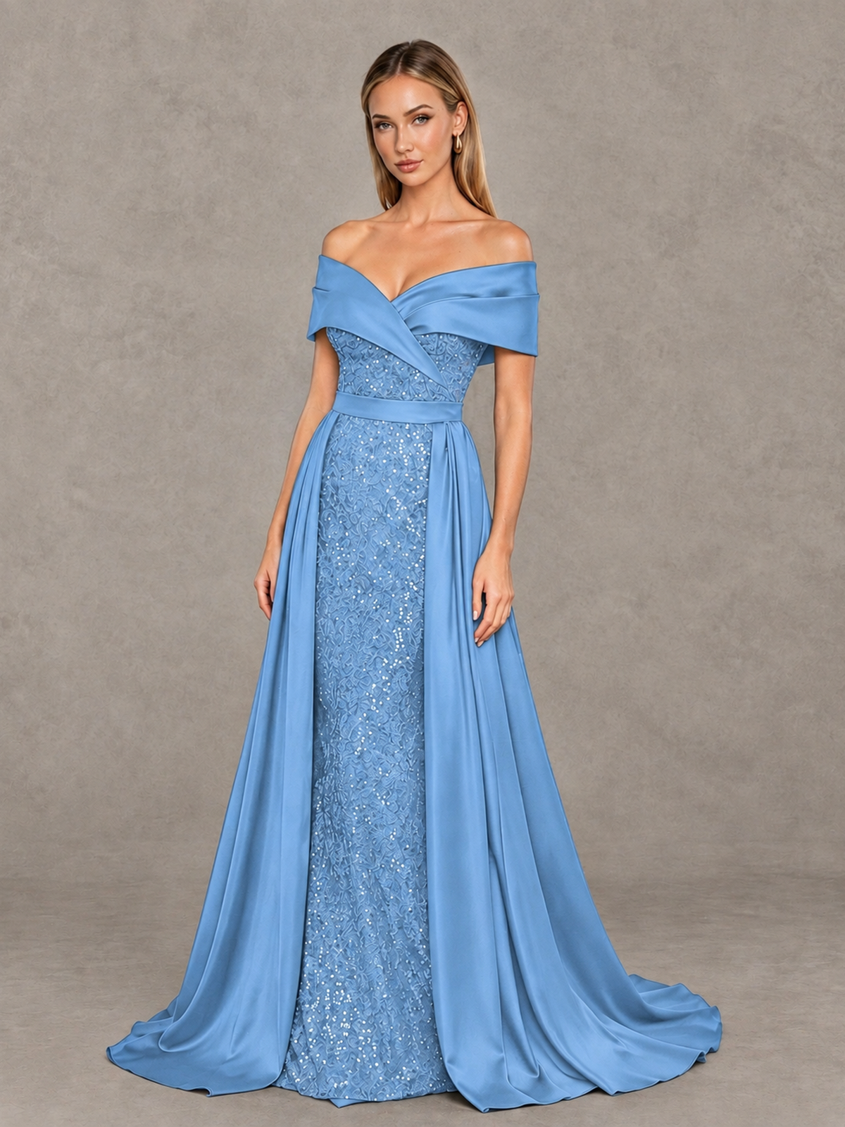 BOLODOO Light Blue Sequin Mermaid Evening Dress with Detachable Satin Overskirt and Sweep Train - Light Blue - Light Blue_3