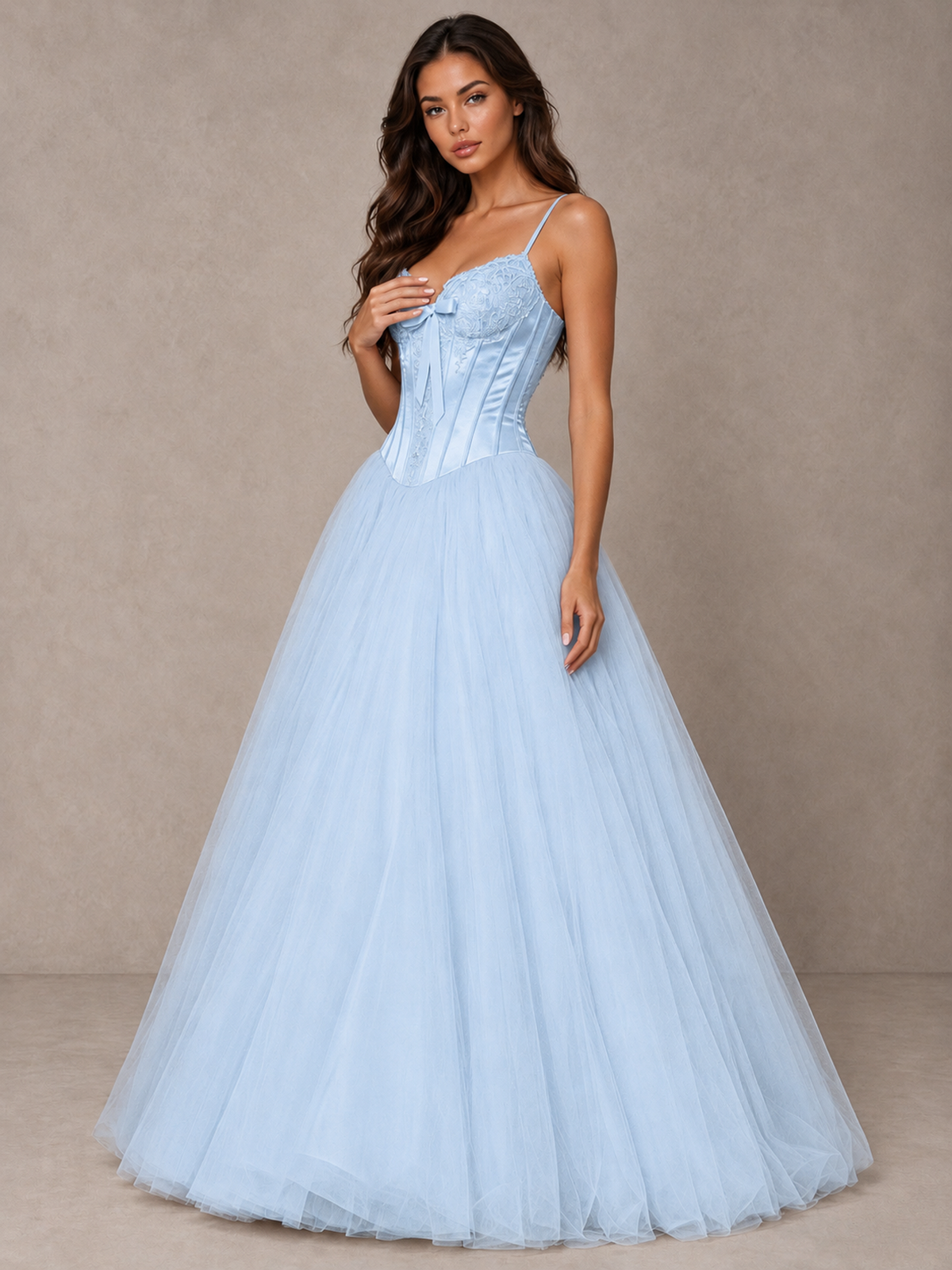 BOLODOO Light Blue Corset Tulle Prom Dress with Spaghetti Straps - Light Blue - Light_Blue_3