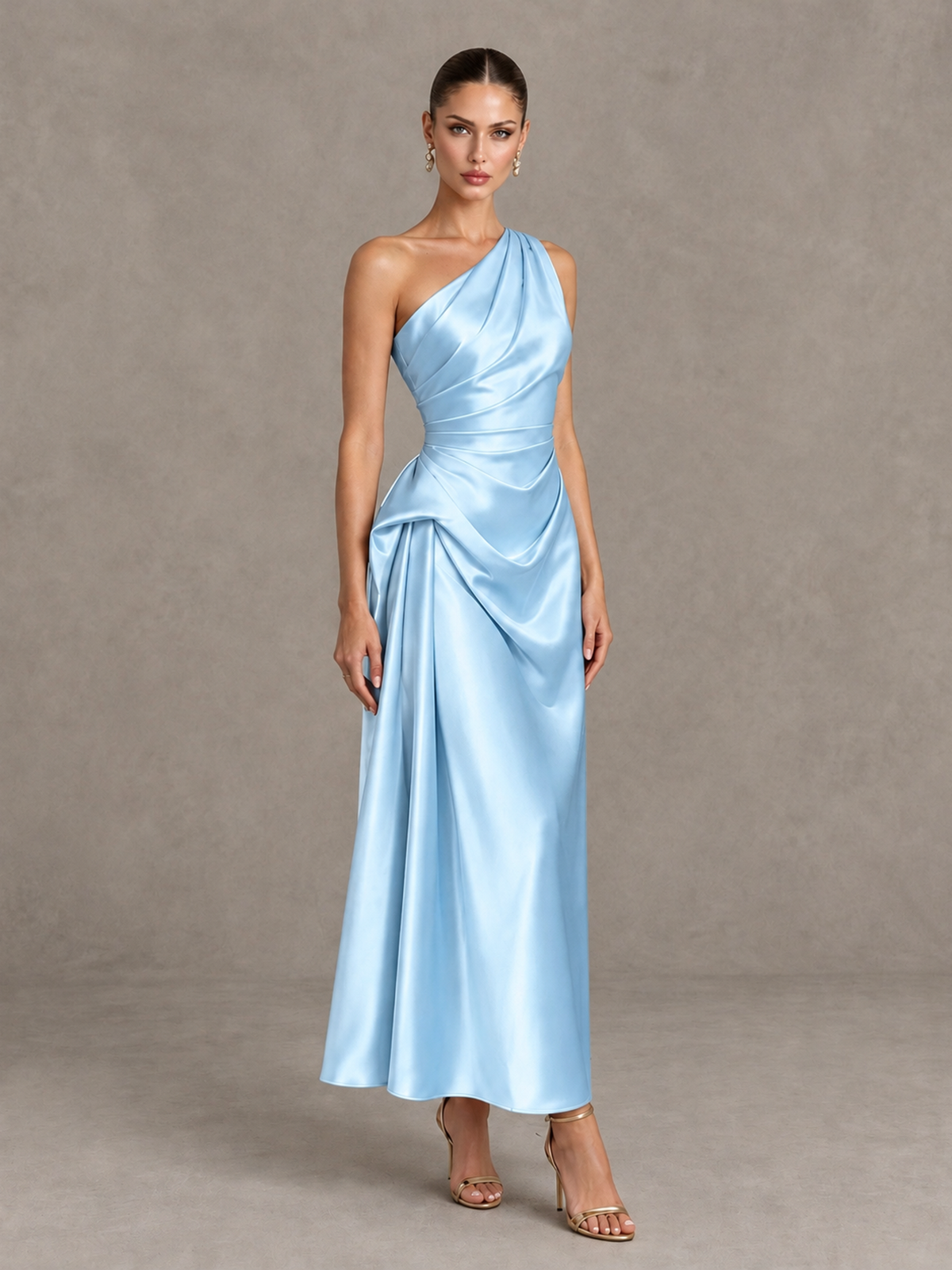 BOLODOO Light Blue One Shoulder Satin Cocktail Dress with Draped A-Line Skirt - Light Blue - Light Blue_3