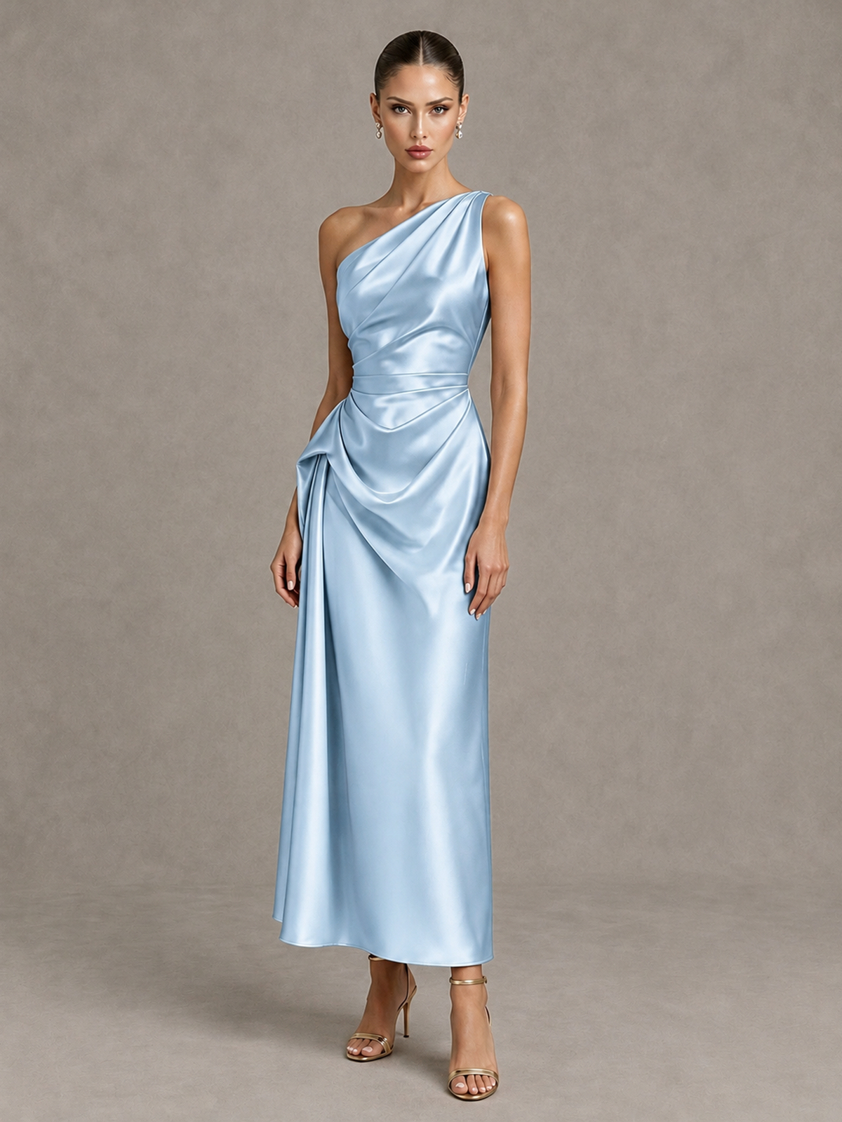 BOLODOO Light Blue One Shoulder Satin Cocktail Dress with Draped A-Line Skirt - Light Blue - Light Blue_4