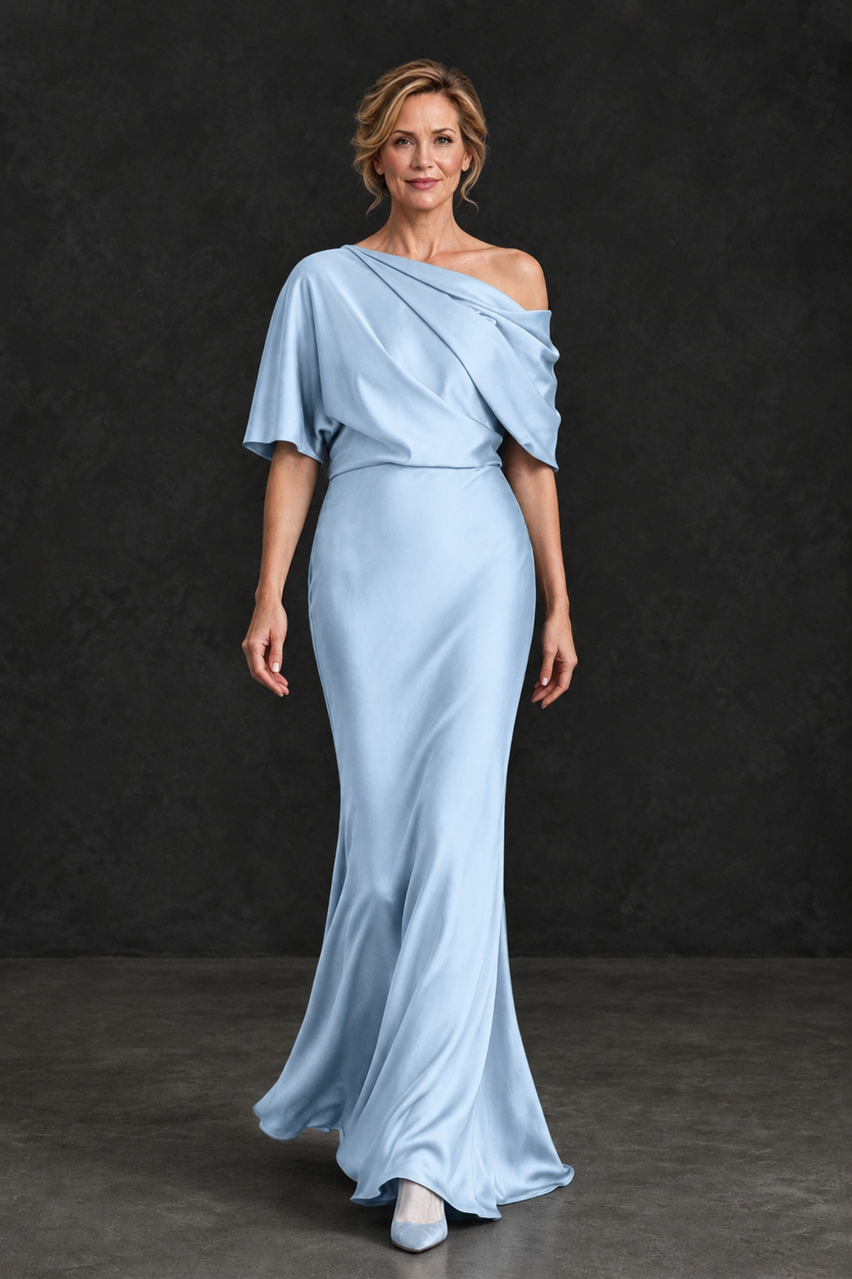 BOLODOO Light Blue Satin Asymmetric Mother of the Bride Dress - Light Blue - Light Blue_4