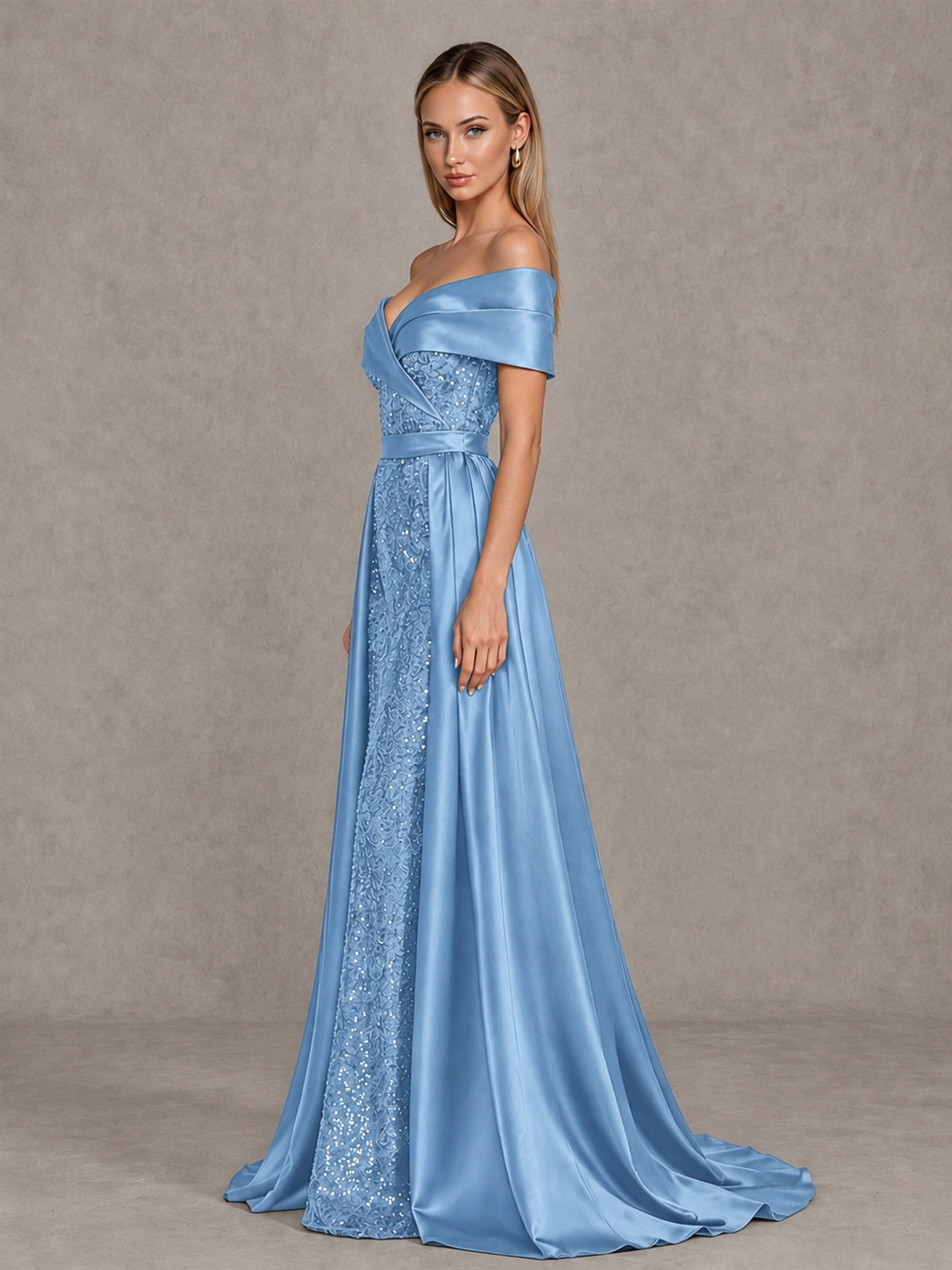 BOLODOO Light Blue Sequin Mermaid Evening Dress with Detachable Satin Overskirt and Sweep Train - Light Blue - Light Blue_4