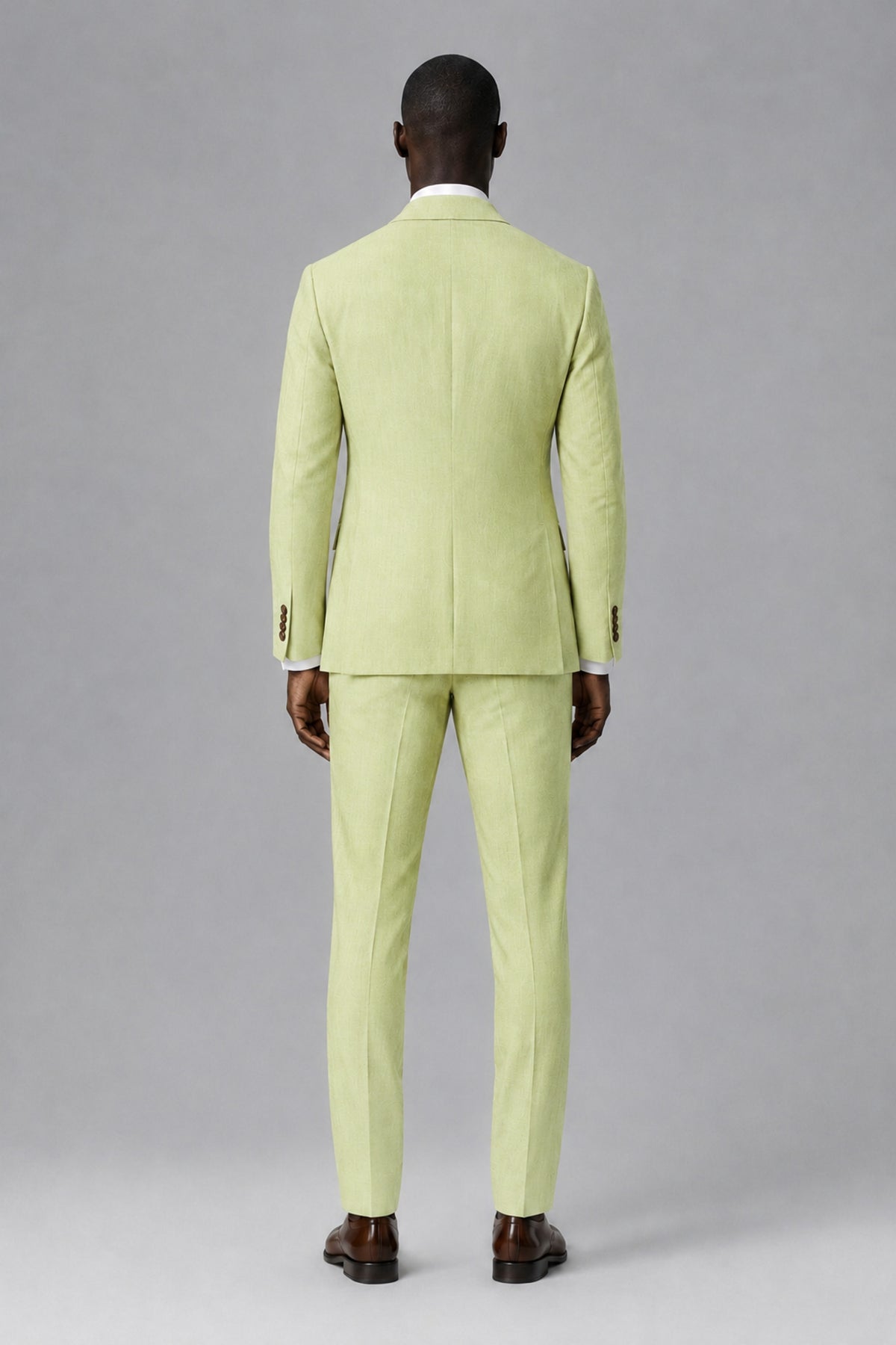 Men's Light Olive Two-Piece Notch Lapel Suit - Light Olive - Light Olive_3
