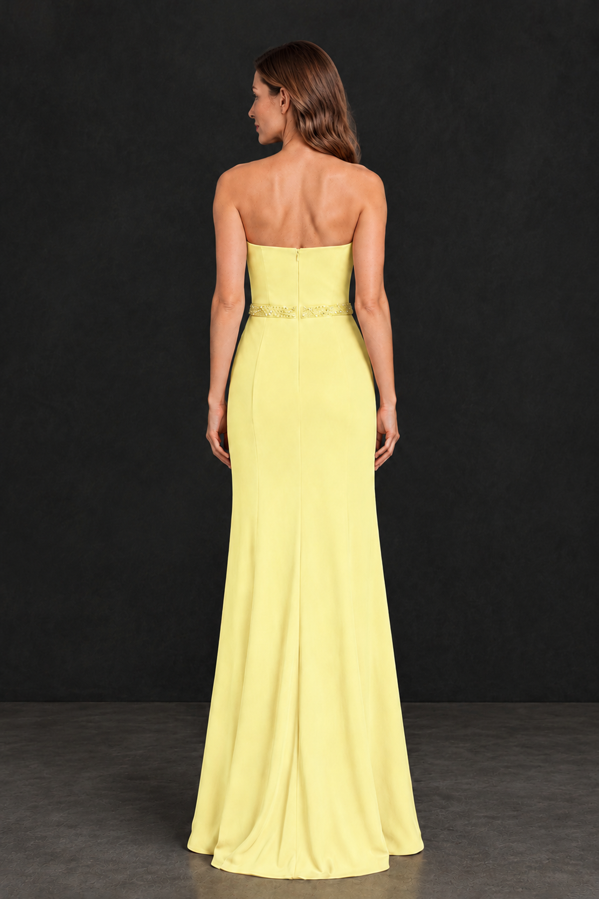 BOLODOO Light Yellow Strapless Mother of the Bride Dress with 3D Floral Appliques - Light Yellow - Light_Yellow_2