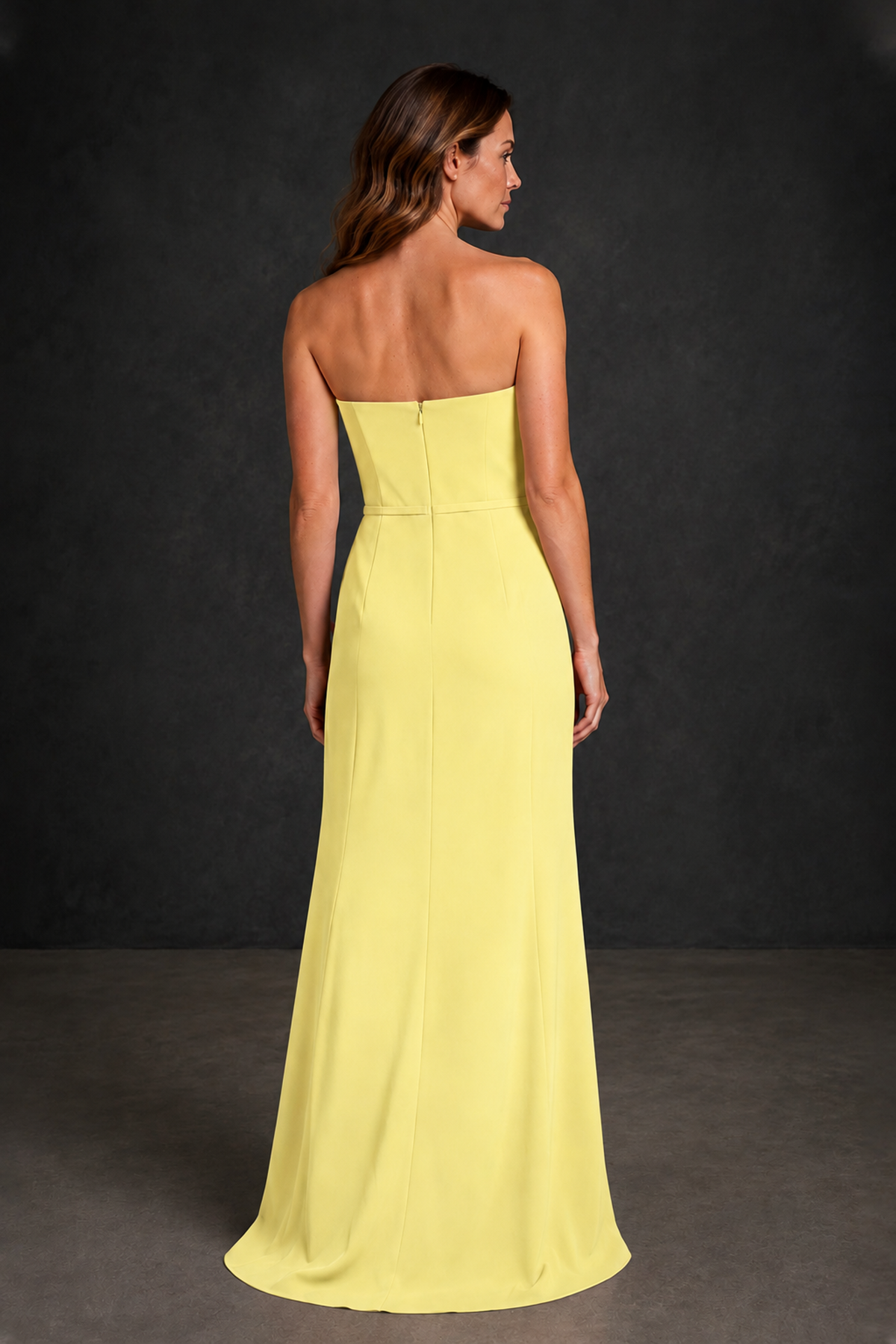 BOLODOO Light Yellow Strapless Mother of the Bride Dress with Ruffle Detail - Light Yellow - Light_Yellow_2