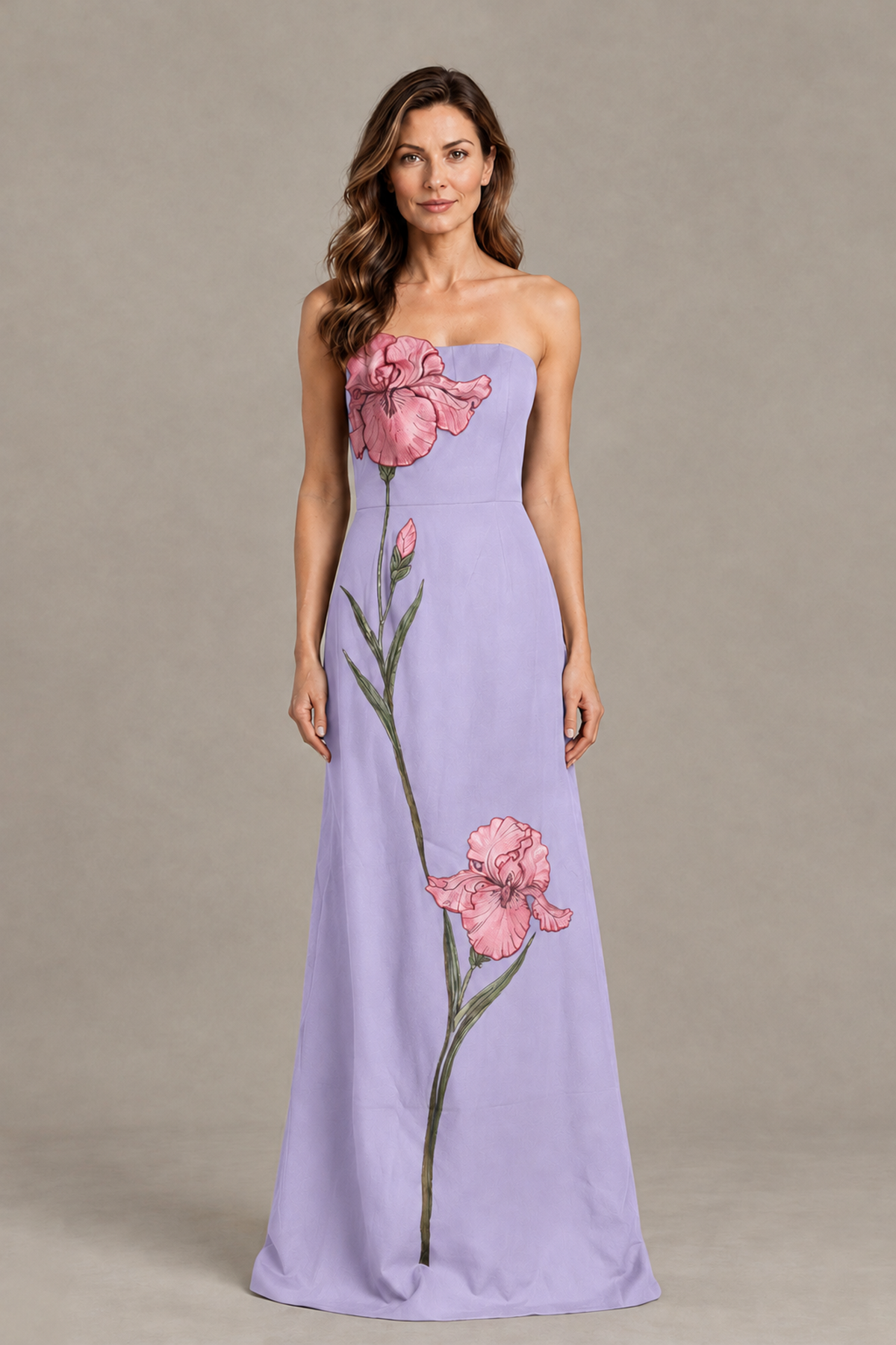 BOLODOO Lilac Strapless Floral Mother of the Bride Gown - Lilac - Lilac_01