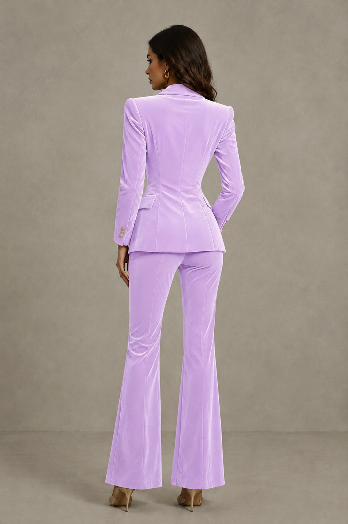 BOLODOO Lilac Velvet Double-Breasted Blazer & Pants Two-Piece Suit - Lilac - Lilac_02