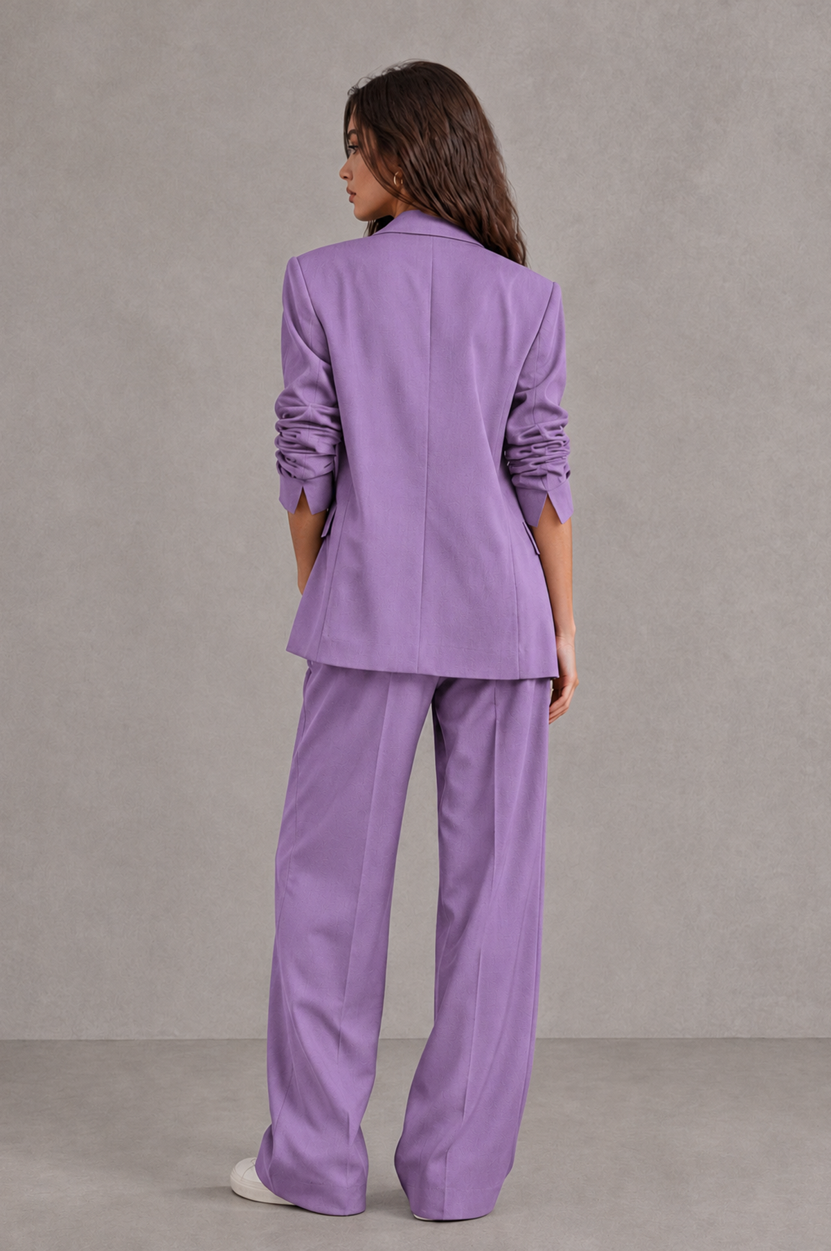 BOLODOO Lilac Brown Blazer & Wide-Leg Pants Suit for Women - Lilac - Lilac_02