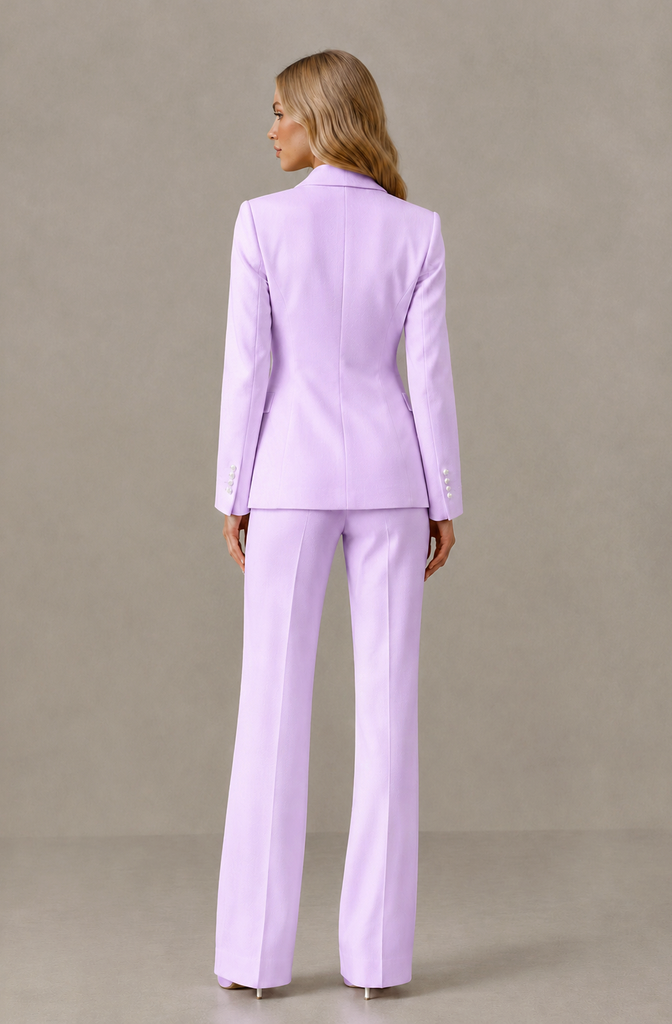 BOLODOO Lilac Women's Three-Piece Pantsuit with Blazer & Vest - Lilac - Lilac_02