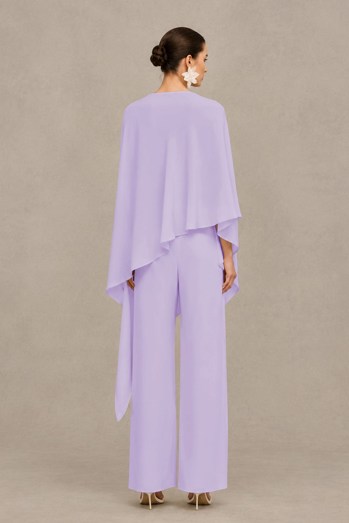 BOLODOO Lilac Cape Sleeve Wide-Leg Formal Pantsuit - Lilac - Lilac_02