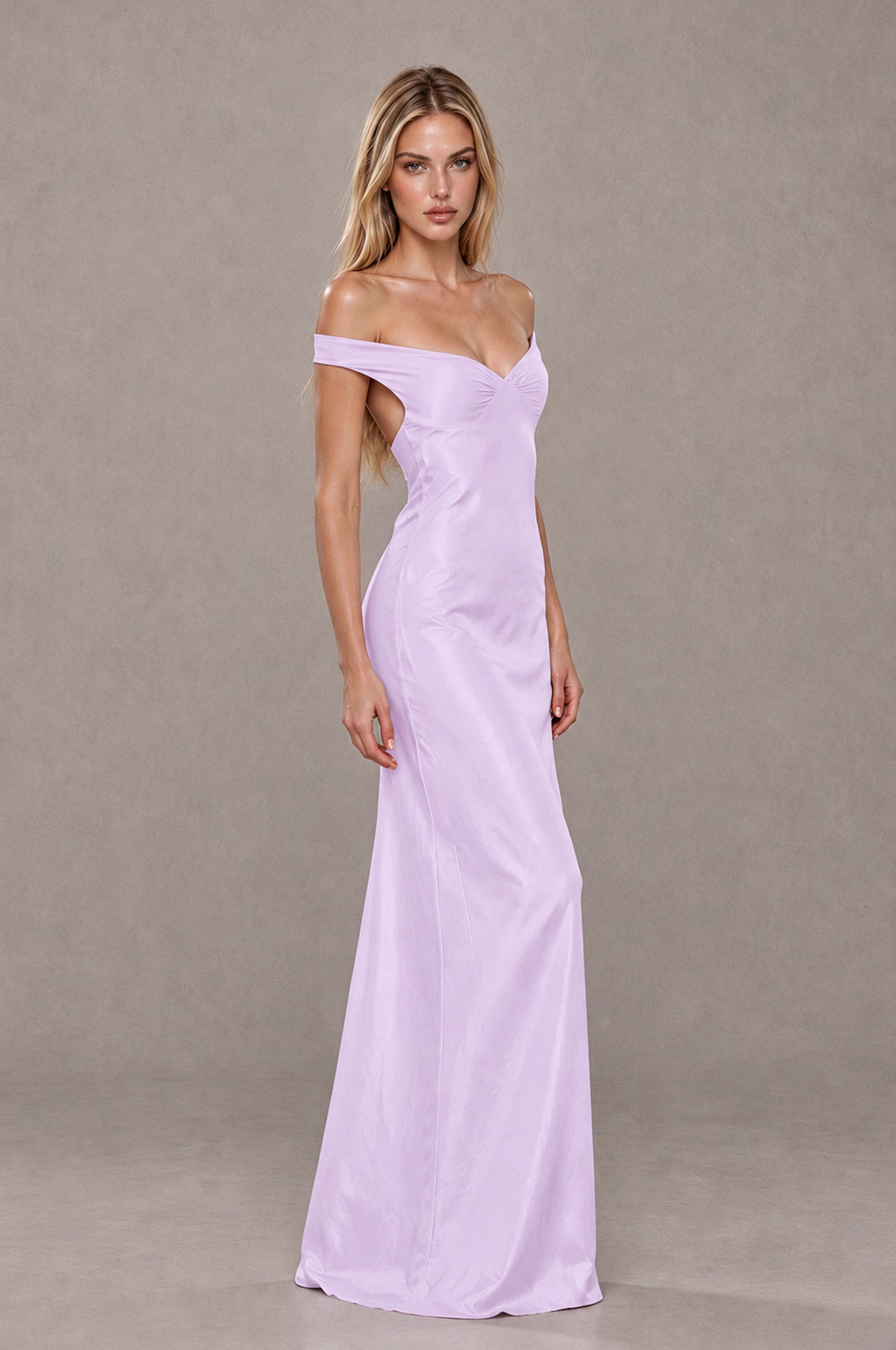 BOLODOO Lilac Off-Shoulder Open-Back Satin Evening Gown - Lilac - Lilac_04