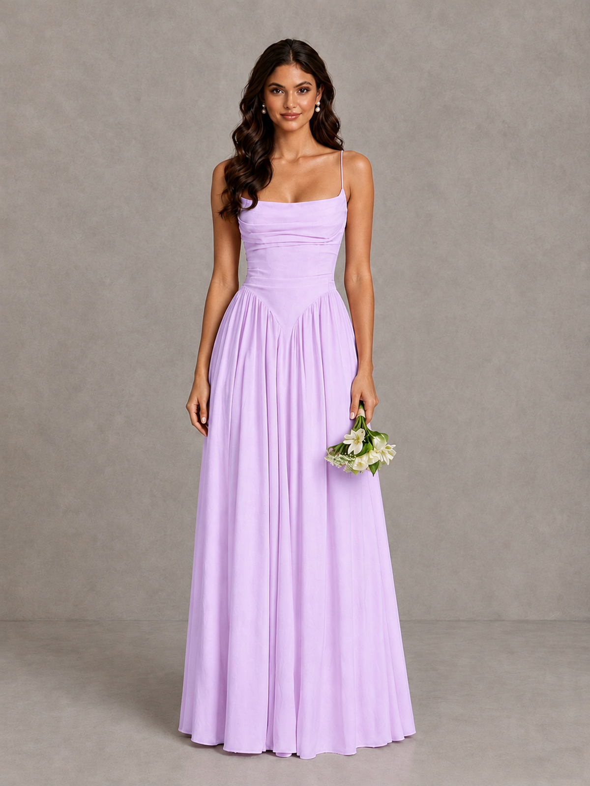 BOLODOO Lilac Lace-Up Back A-Line Bridesmaid Dress - Lilac - Lilac_1