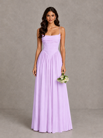 BOLODOO Lilac Lace-Up Back A-Line Bridesmaid Dress - Lilac - Lilac_1