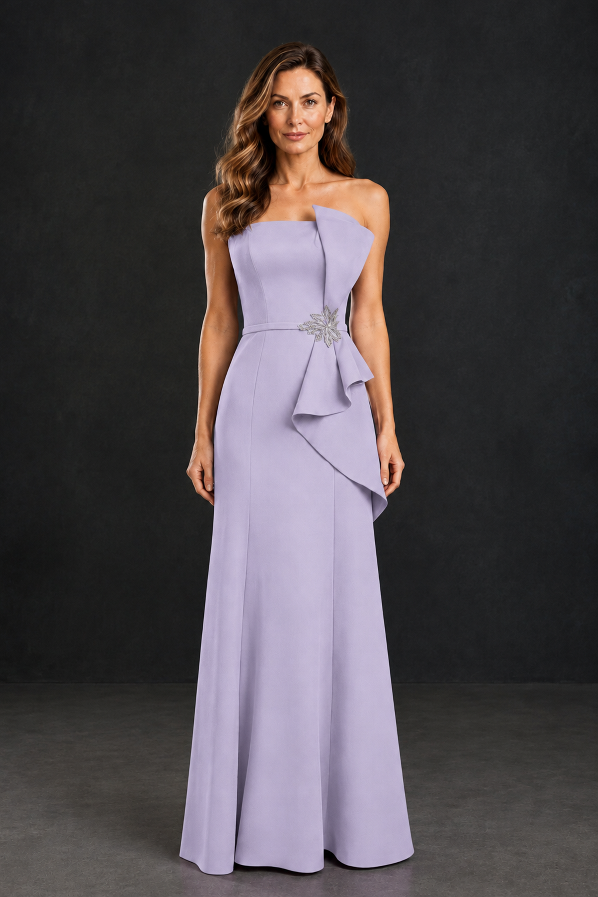 BOLODOO Lilac Strapless Mother of the Bride Dress with Ruffle Detail - Lilac - Lilac_1