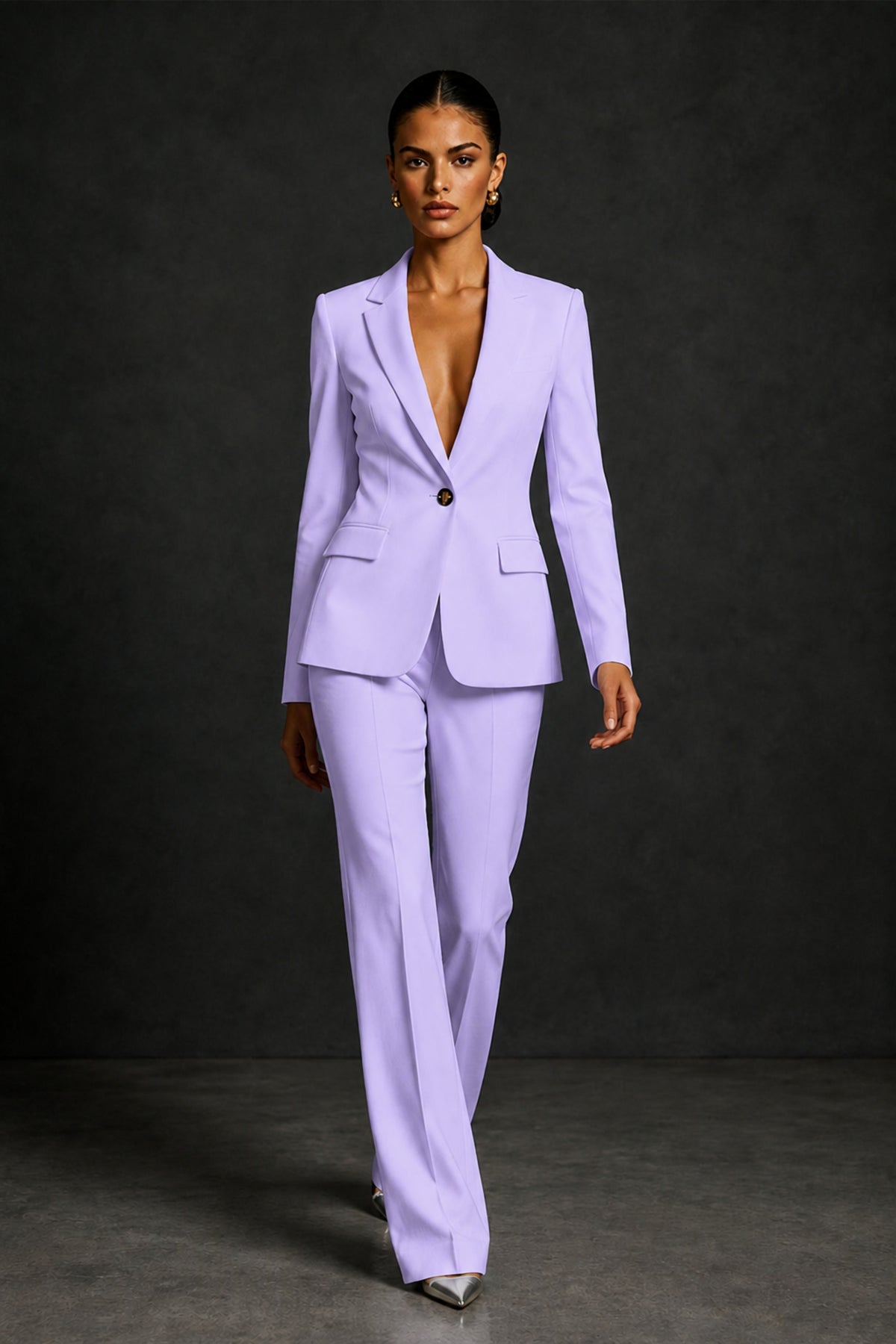 BOLODOO Lilac Two-Piece Blazer and Pants Suit Set - Lilac