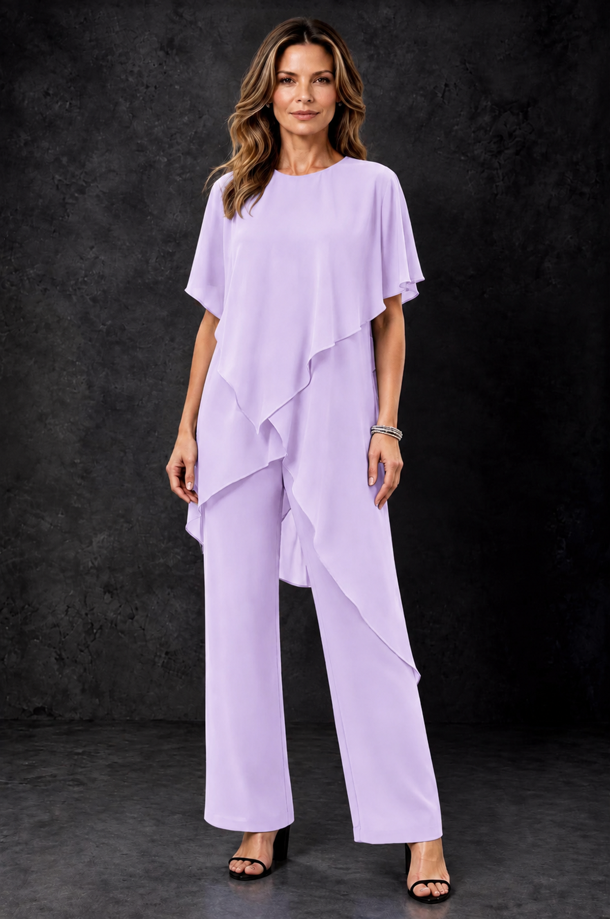 BOLODOO Lilac Chiffon Two Piece Mother of the Bride Pant Suit - Lilac - Lilac_1
