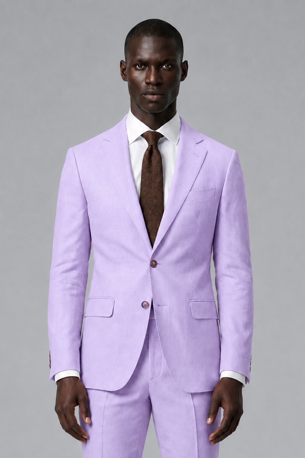 Men's Lilac Two-Piece Notch Lapel Suit - Lilac - Lilac_1