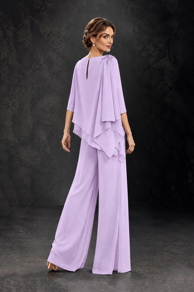 BOLODOO Lilac Layered Wide-Leg Mother of the Bride Pant Suit - Lilac - Lilac_2