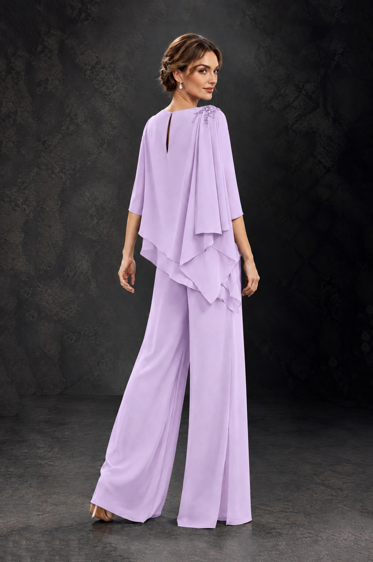 BOLODOO Lilac Layered Wide-Leg Mother of the Bride Pant Suit - Lilac - Lilac_2