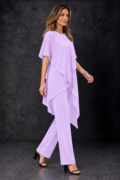 BOLODOO Lilac Chiffon Two Piece Mother of the Bride Pant Suit - Lilac - Lilac_2