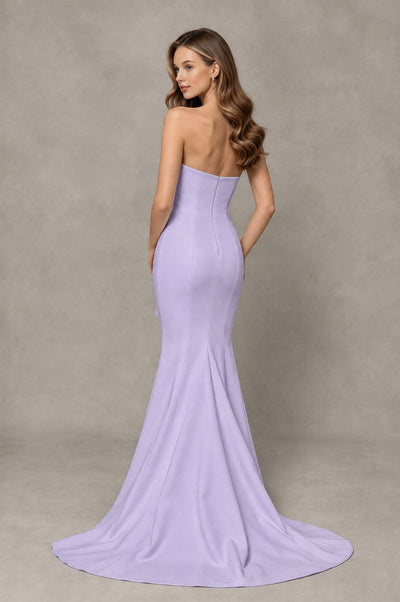BOLODOO Lilac Strapless Mermaid Evening Dress with Ruffle Slit and Train - Lilac - Lilac_2