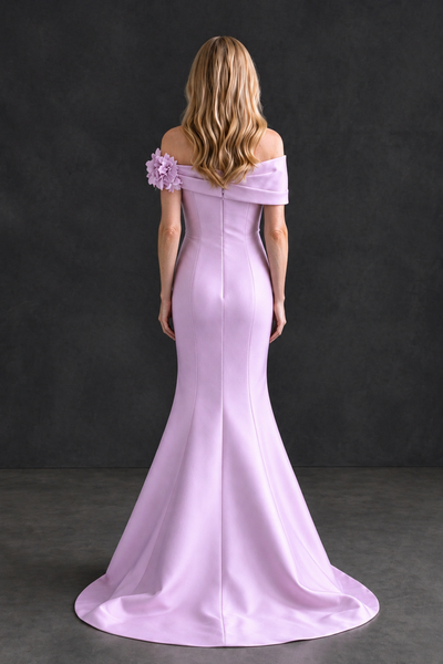 BOLODOO Lilac Off-Shoulder Floral Mermaid Mother of the Bride Dress - Lilac - Lilac_2