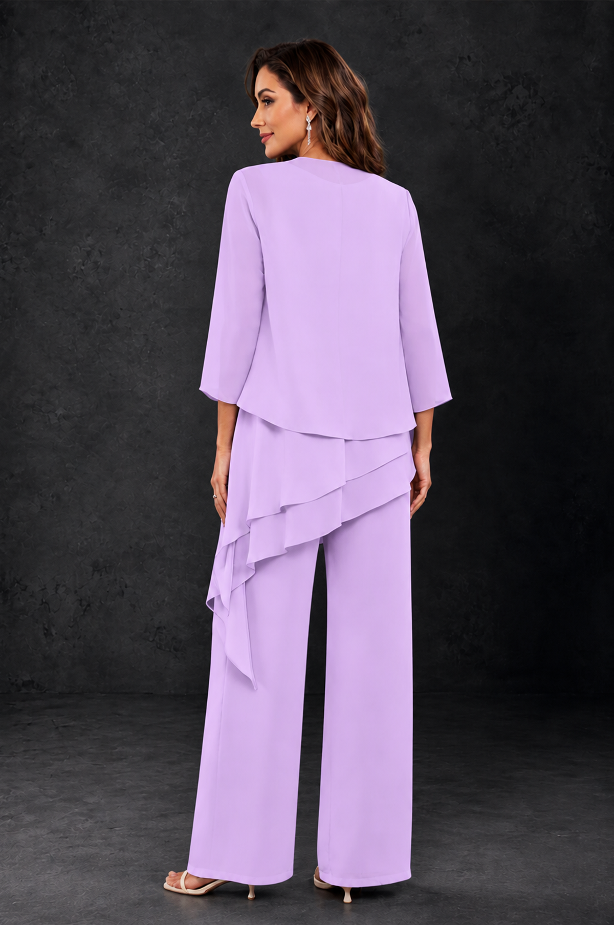BOLODOO Lilac Layered Mother of the Bride Pantsuit with Jacket - Lilac - Lilac_2