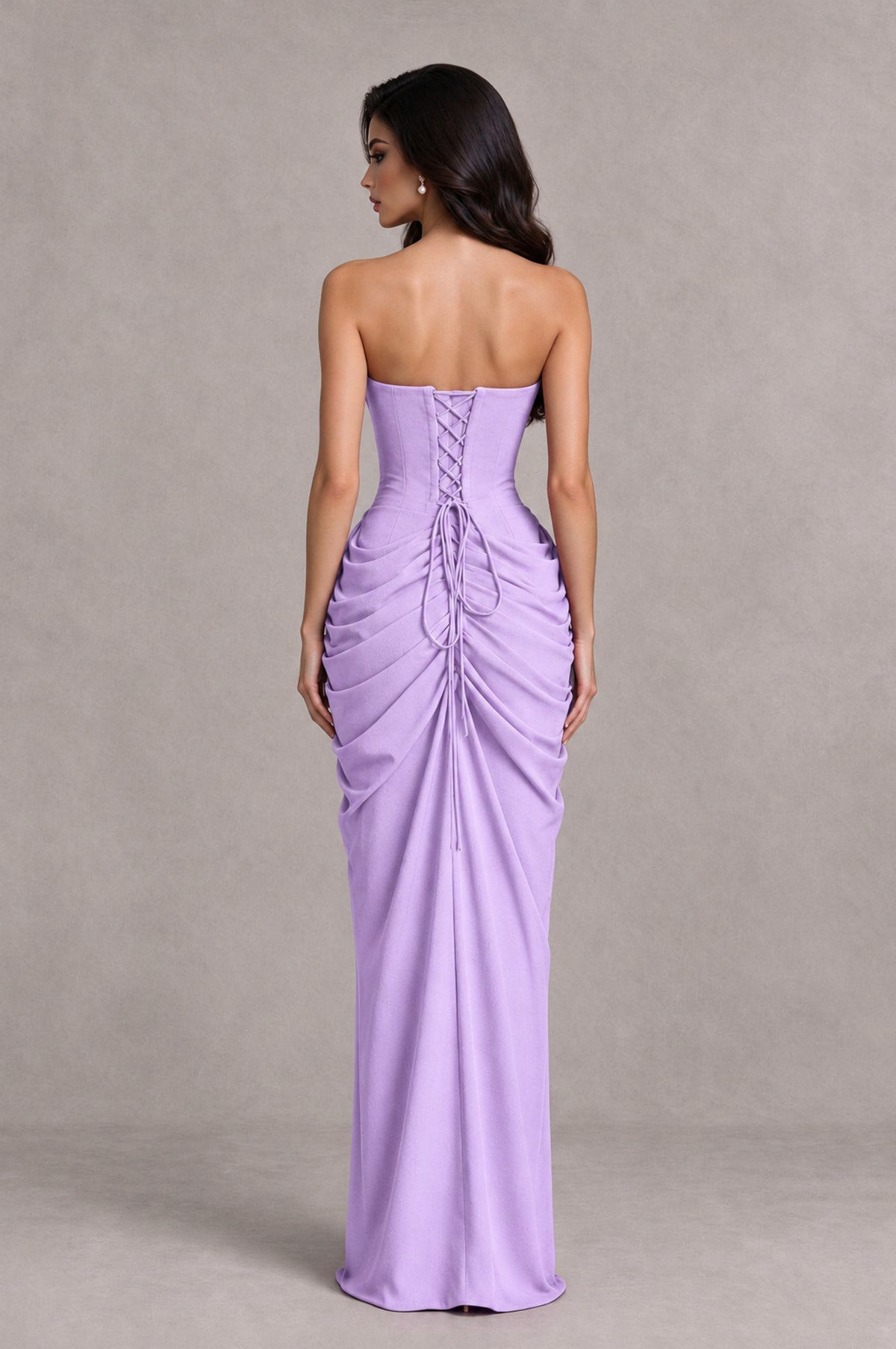 BOLODOO Lilac Strapless Ruched Corset Evening Gown - Lilac - Lilac_2