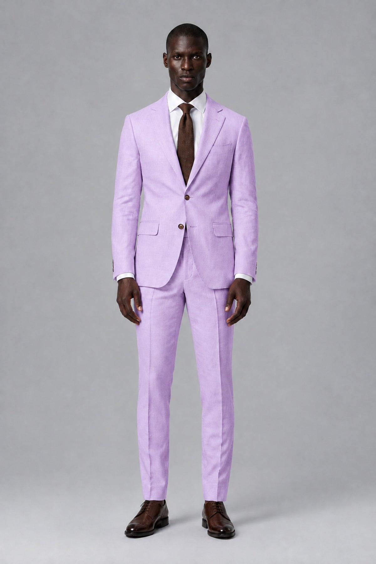 Men's Lilac Two-Piece Notch Lapel Suit - Lilac - Lilac_2