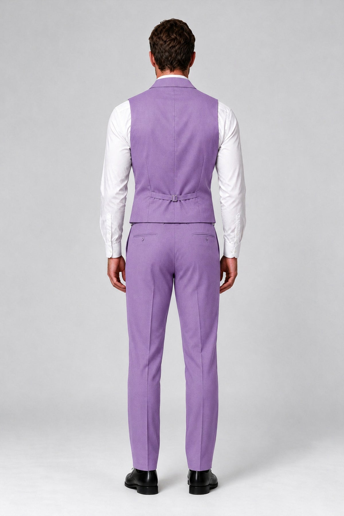Bolodoo Men's Lilac Double-Breasted Vest and Pants 2-Piece Suit - Lilac - Lilac_3