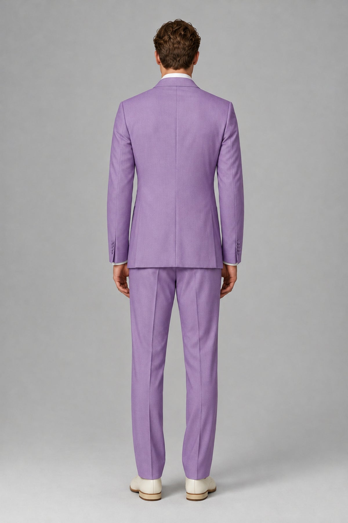 Bolodoo Men's Lilac Wrap Tie-Waist Two-Piece Suit – Jacket & Trousers - Lilac - Lilac_3